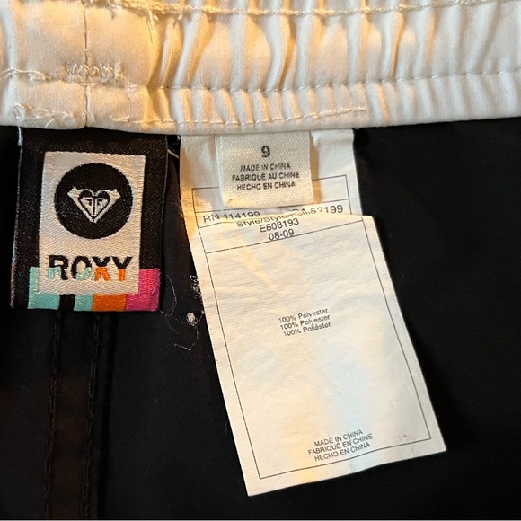 ROXY~Board Shorts-Size 9~Black/White/Rainbow Tie - Picture 6 of 6